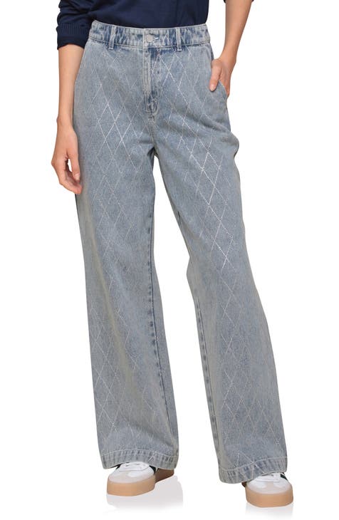 Avec Les Filles deals High Rise Cropped Straight Leg Jeans