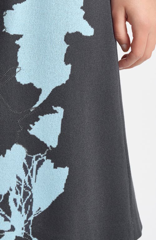 Ming Wang Abstract Floral A-line Dress In Gray