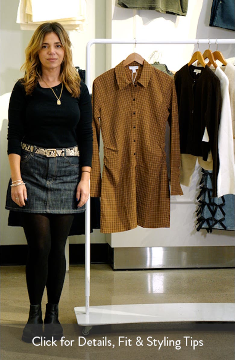 Long Sleeve Ruched Shirtdress, sales video thumbnail