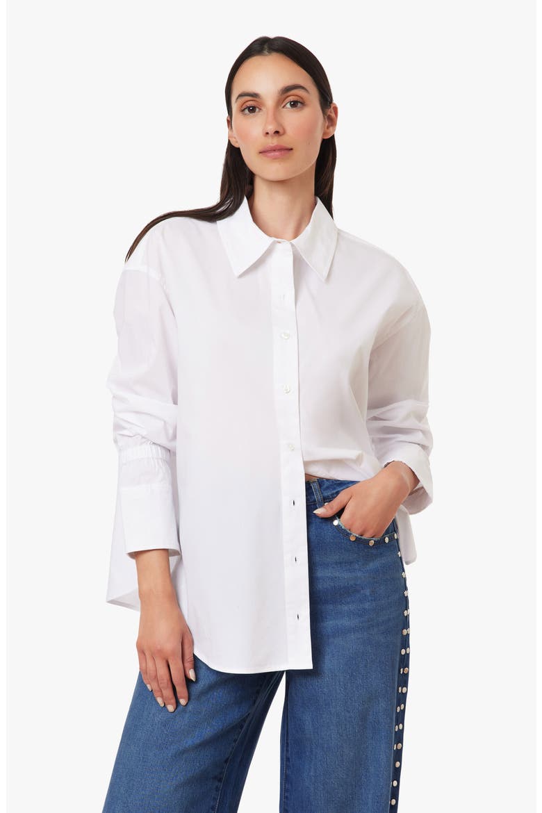 Cinched Cuff Stretch Poplin Shirt, Alternate, color, BRIGHT WHITE