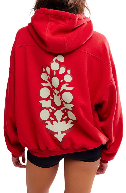Free People Final Call Graphic Hoodie In Red