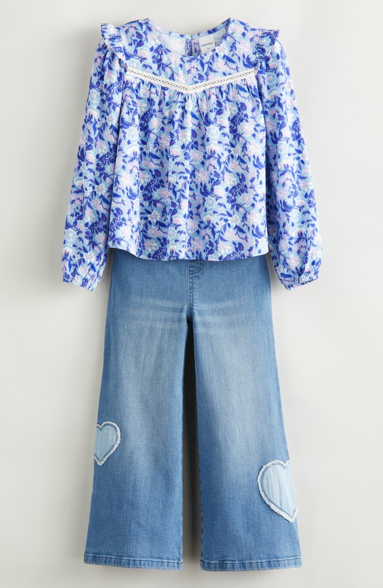 Nordstrom Kids' Lace Trim Ruffle Top, Alternate, color,