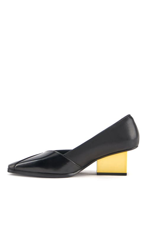 United Nude Layer Raila Pump In Black + Gold