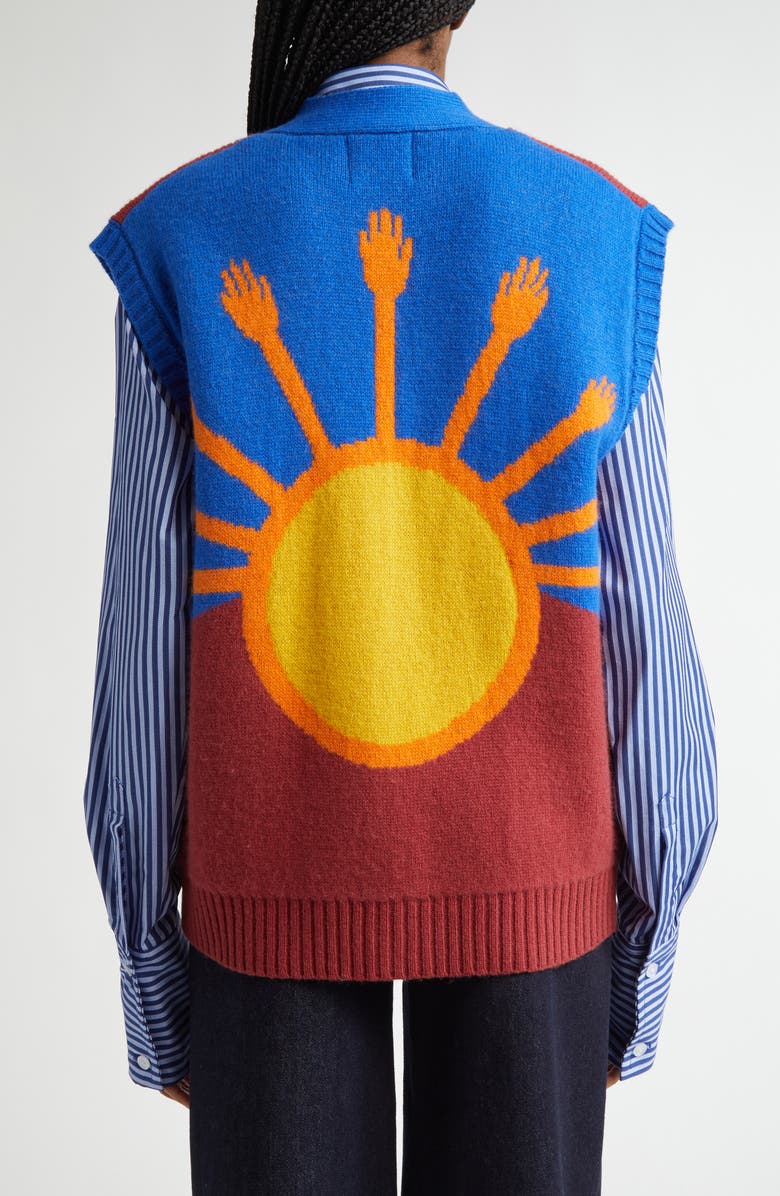 HOUSE OF AAMA Sunray Wool Sweater Vest, Alternate, color,