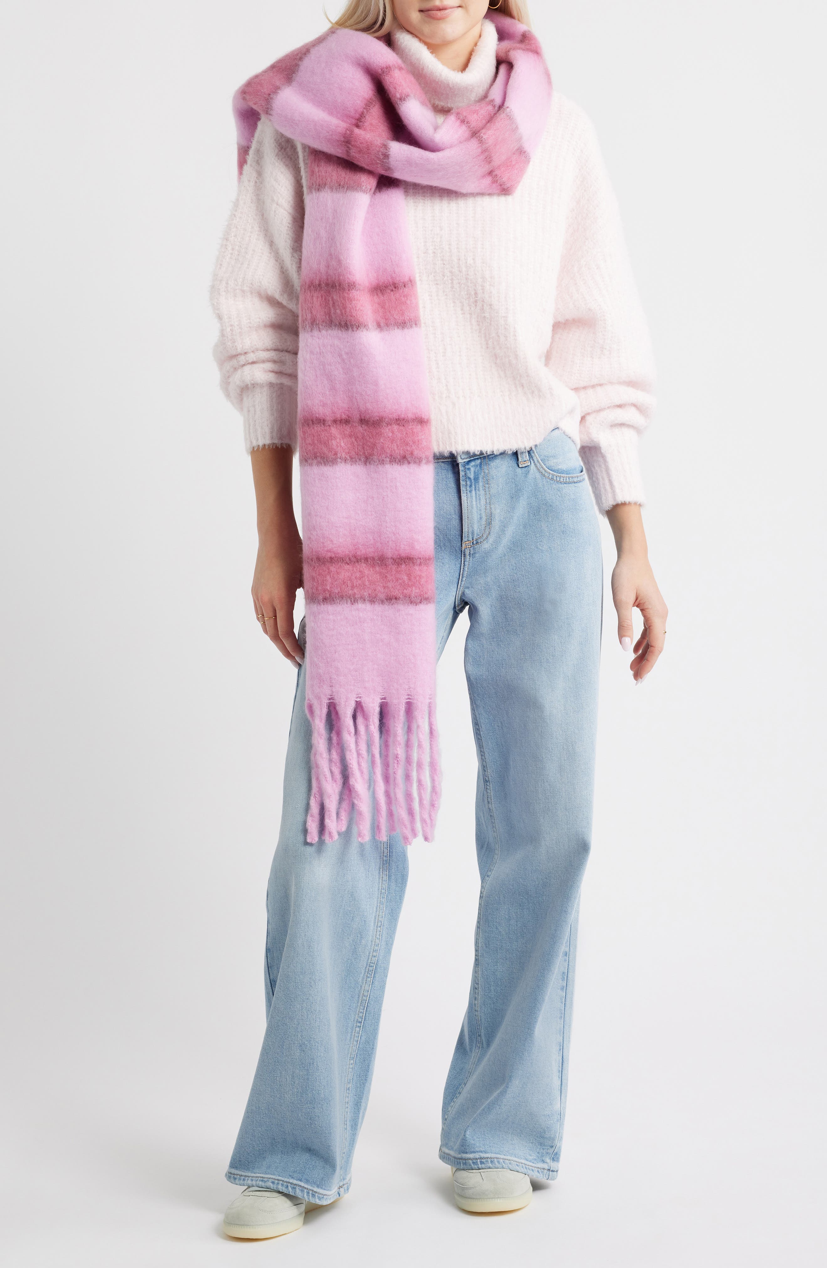PINK/ BURGUNDY STRIPE