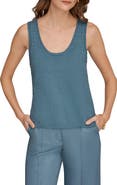 Donna Karan New York Pointelle Stitch Sweater Tank