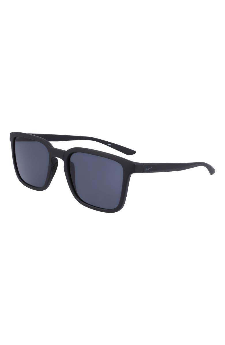 Nike Circuit 55mm Square Sunglasses, Alternate, color, Black / Anthracite / Dark Gry