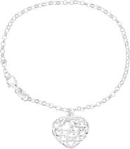 Donatello Gian Sterling Silver Dangle Heart Bracelet