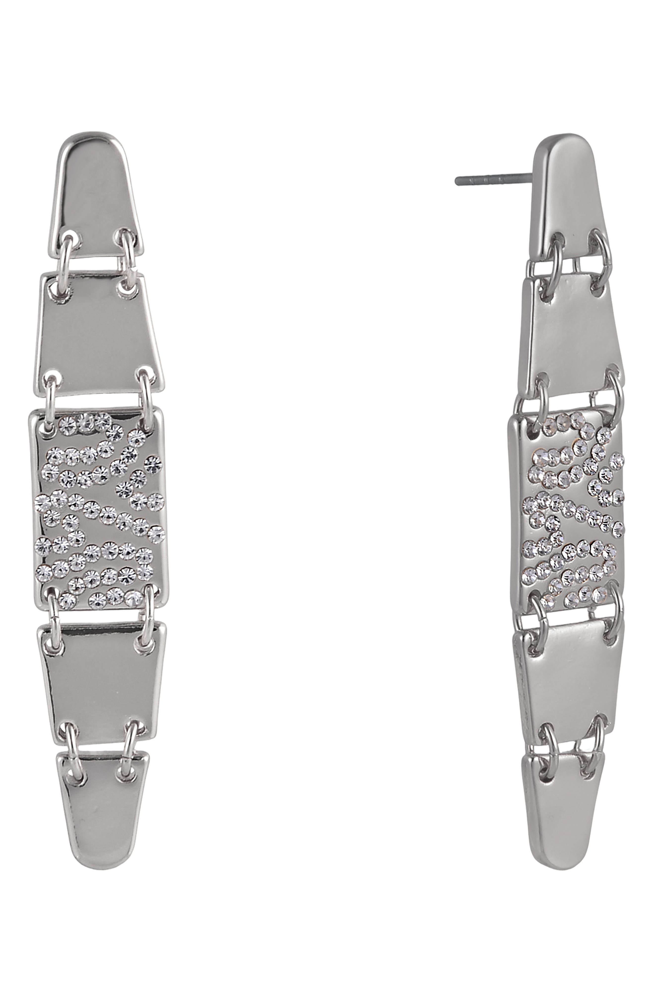 Laundry by Shelli Segal Pavé Crystal Linear Drop Earrings