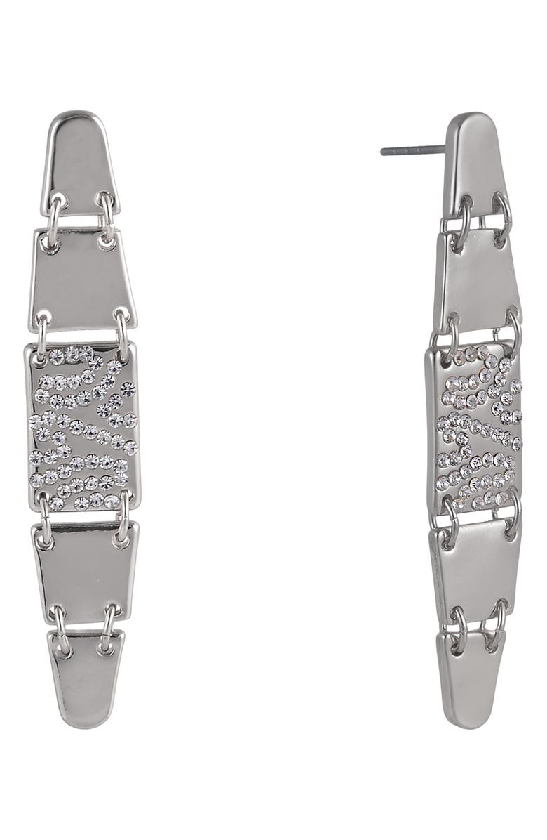 Laundry by Shelli Segal Pavé Crystal Linear Drop Earrings, Main, color, 