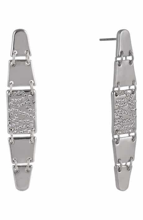 Laundry by Shelli Segal Pavé Crystal Linear Drop Earrings