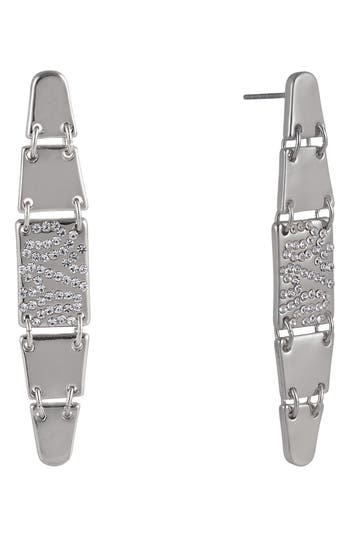 Laundry By Shelli Segal Pavé Crystal Linear Drop Earrings In Silver