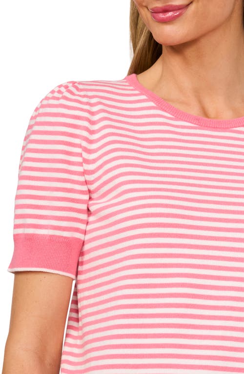 Cece Stripe Short Sleeve Sweater In Confetti