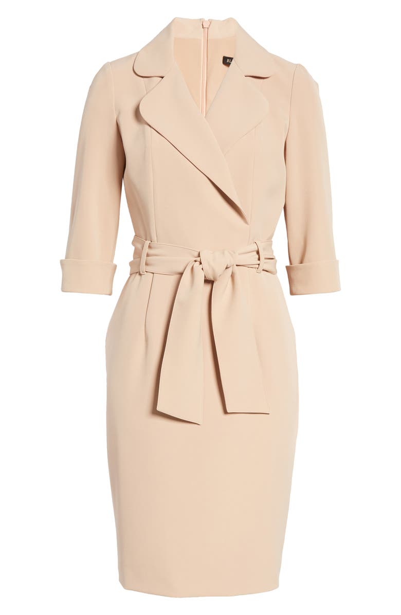 Black Halo Lucinda Faux Wrap Coat Dress, Alternate, color, Desert Sand