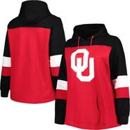 PROFILE Women's Crimson Oklahoma Sooners Plus Size Color-Block Pullover Hoodie
