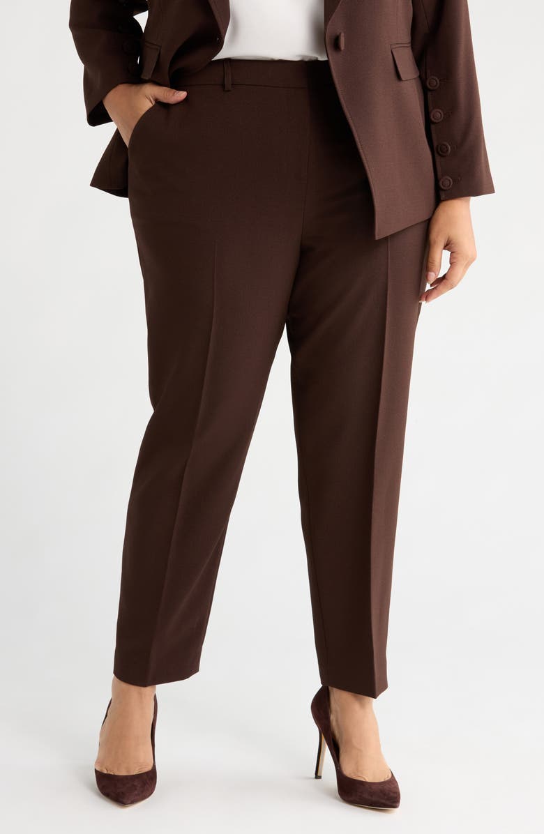 Tahari ASL Classic Crepe Pants, Main, color, Espresso