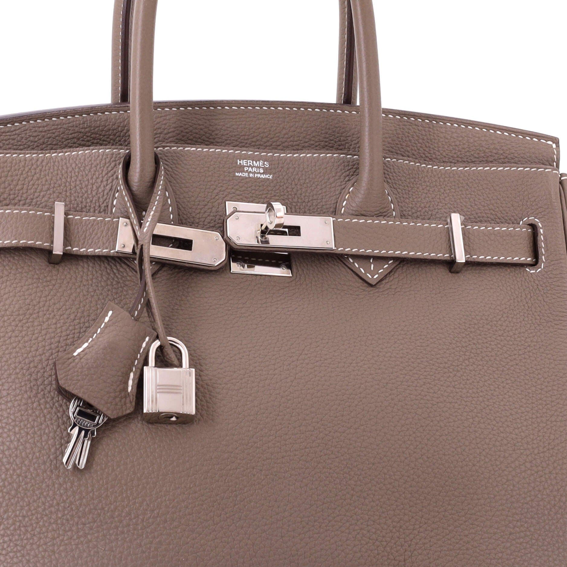 Pre-Owned Hermes Birkin Handbag Grey Togo with Palladium Hardware 30, Alternate, color, Etoupe