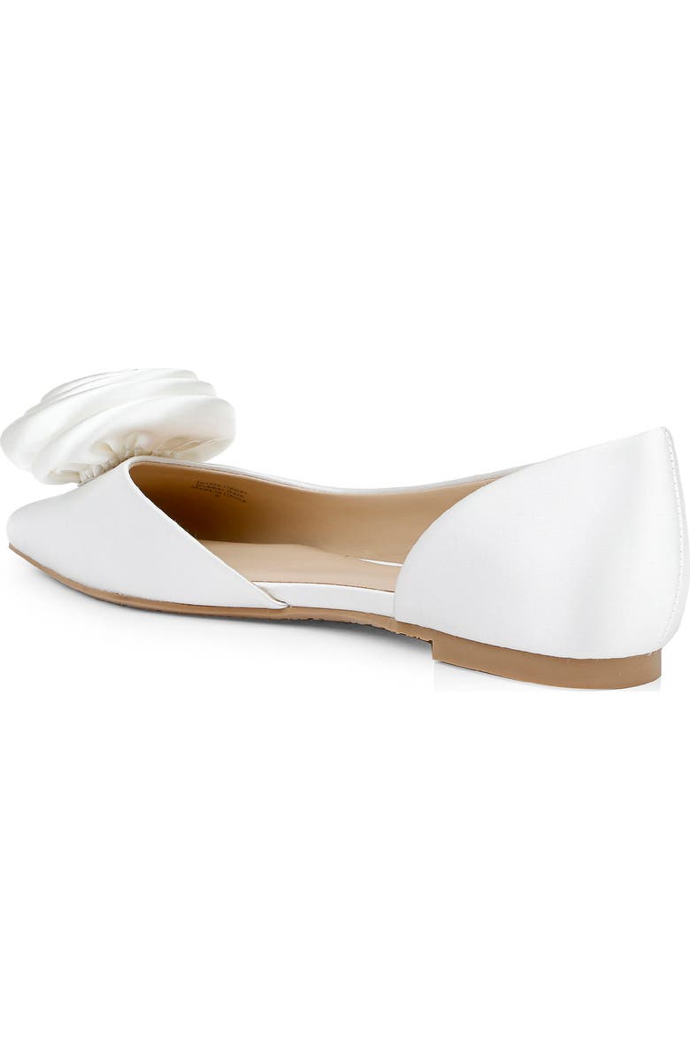 Badgley Mischka Collection Jana Half d'Orsay Flat, Alternate, color, White Satin
