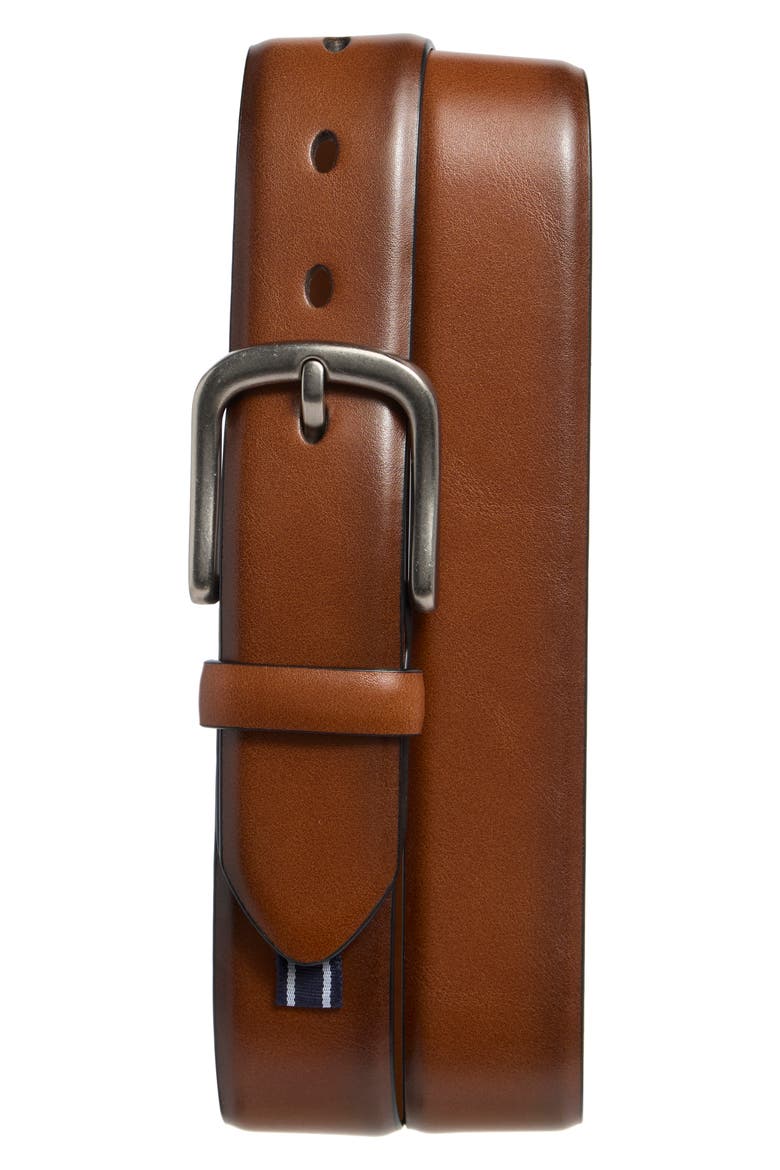 Derby Faux Leather Dress Belt, Main, color, LUGGAGE TAN