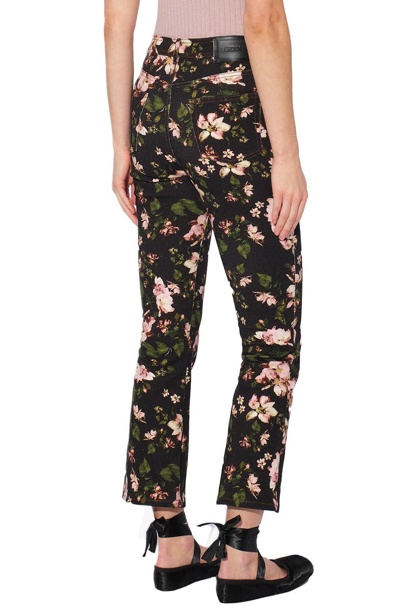 Erdem Vina Margot Posy Print Belted Flare Jeans, Alternate, color,