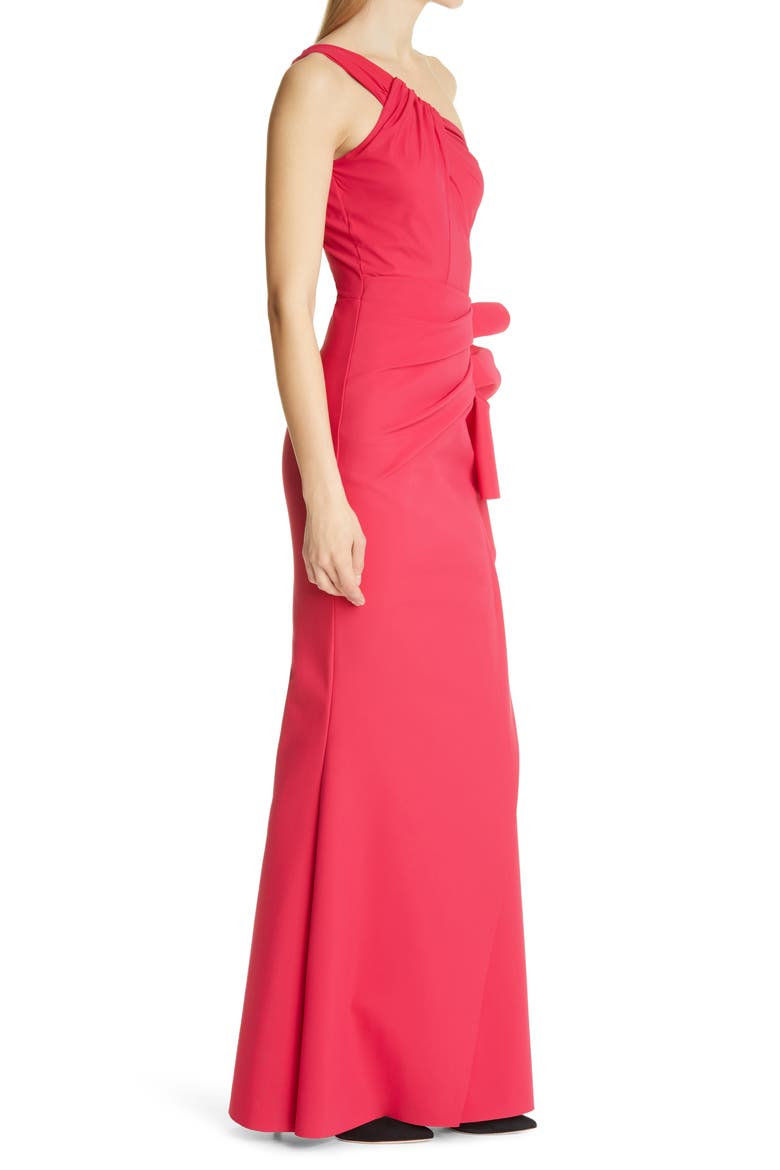 Seki One Shoulder Mermaid Gown, Alternate, color, CHERRY