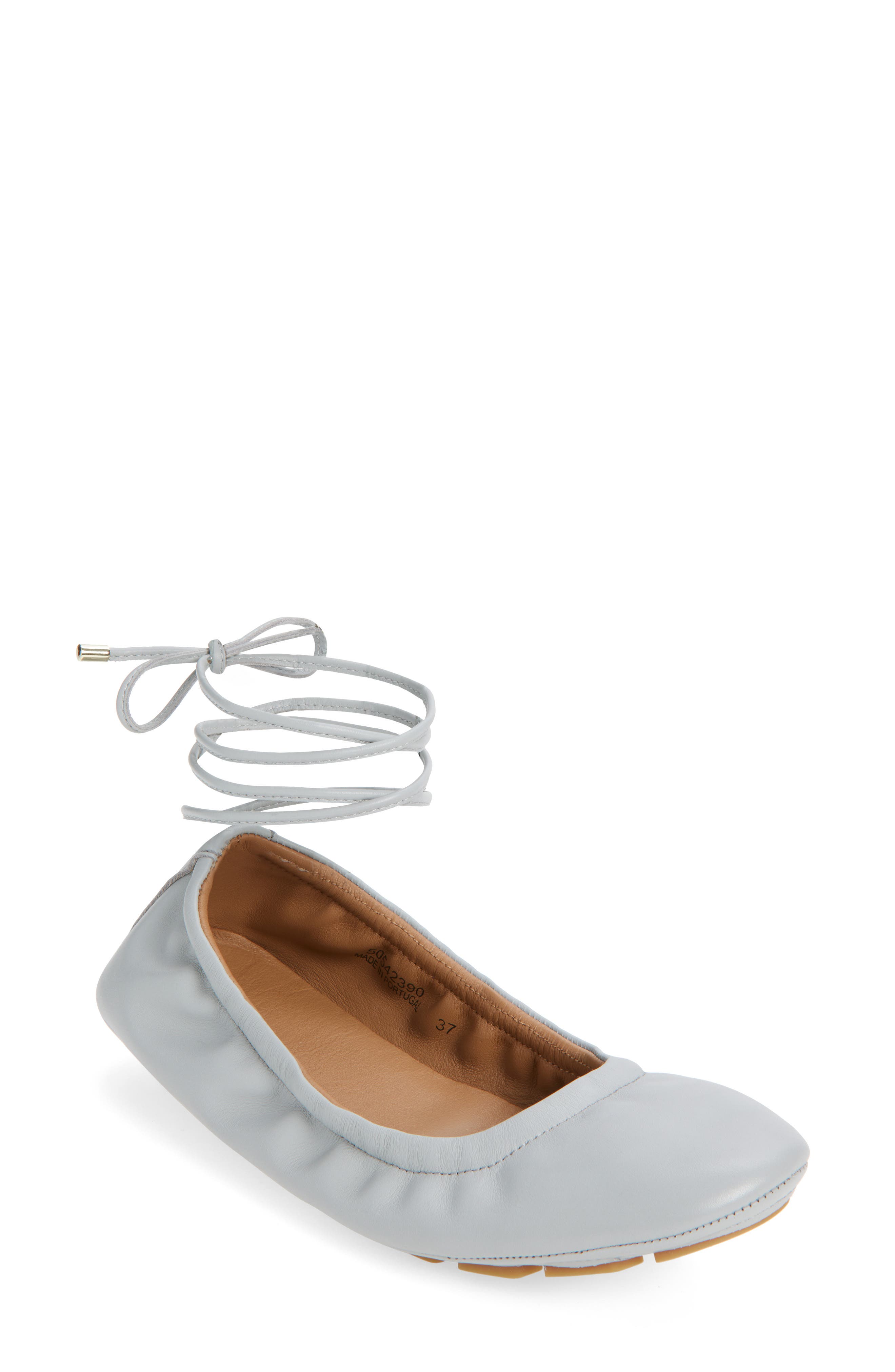 Roxanne Ballerina Flat, Main, color, LIGHT/ PASTEL GREY