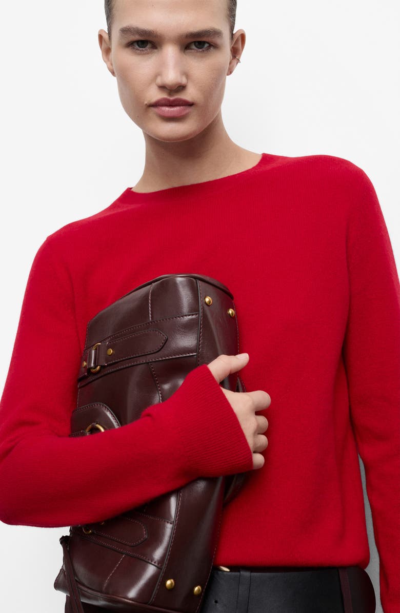 MANGO Selection Crewneck Cashmere Sweater, Alternate, color, Red