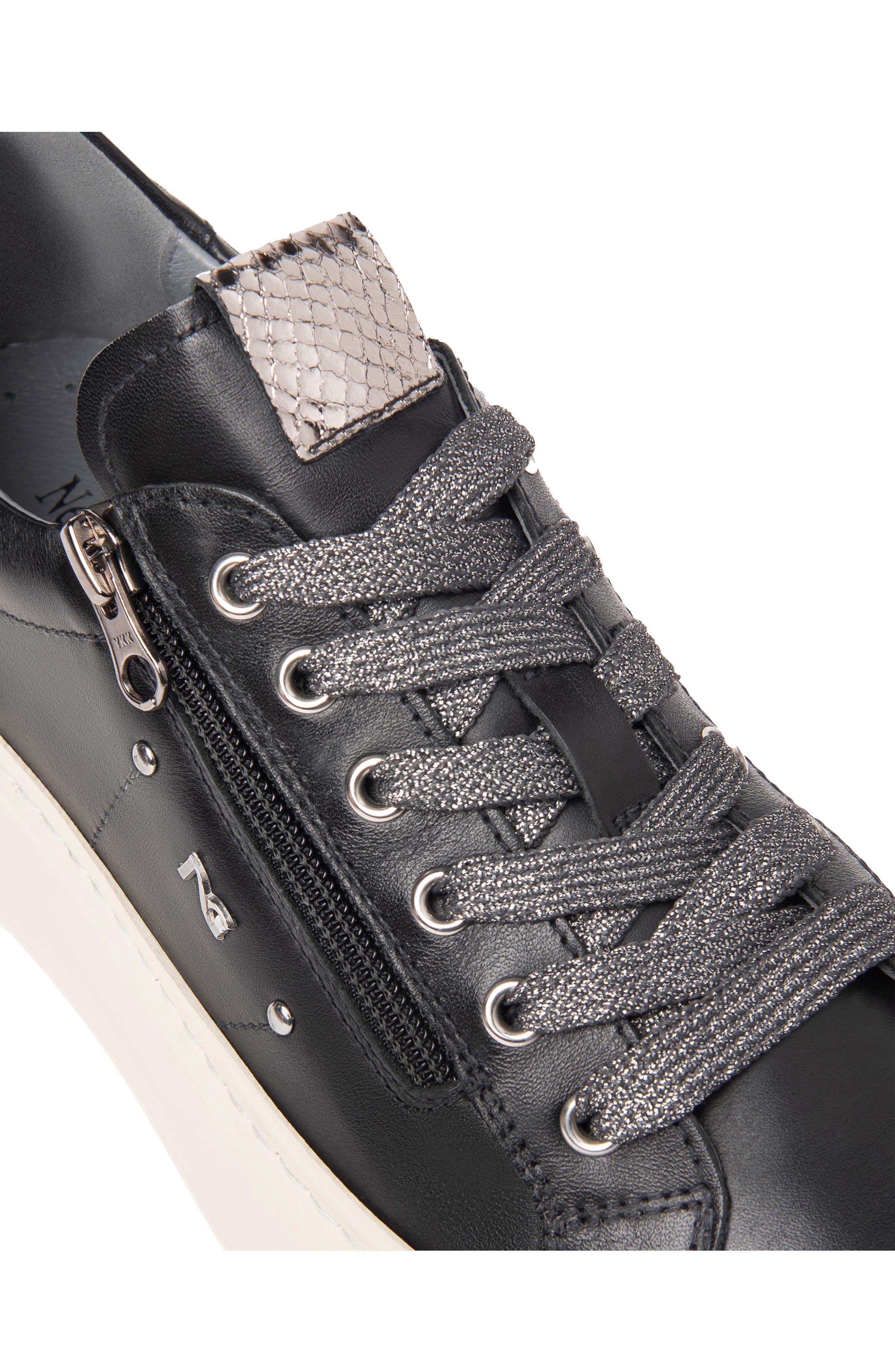 NeroGiardini Platform Wedge Sneaker, Alternate, color, Black