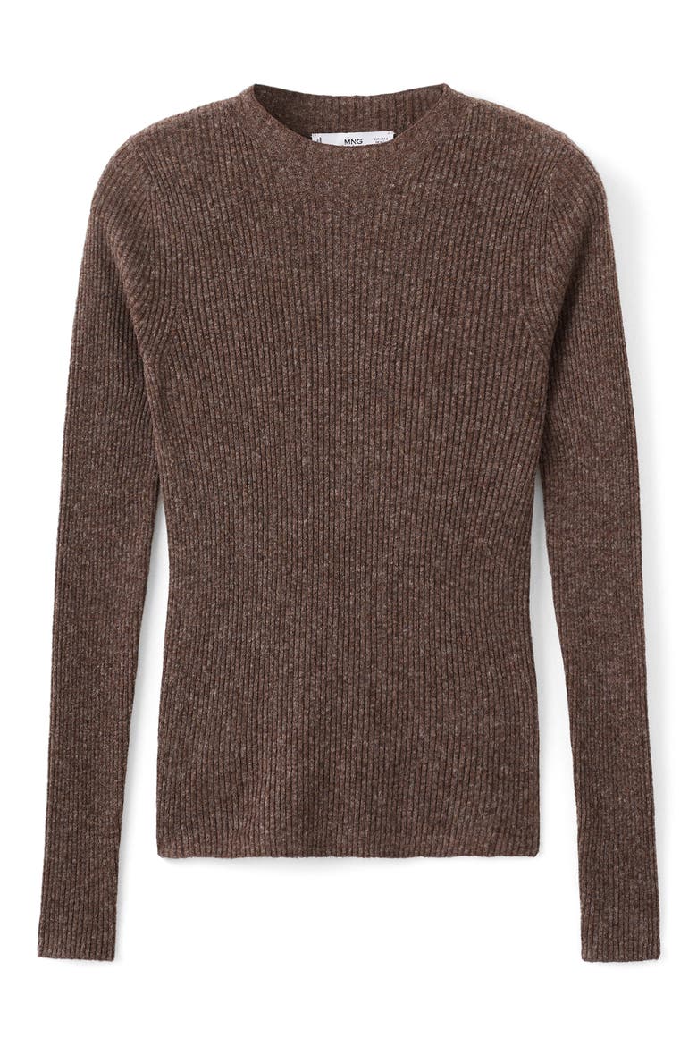 Mock Neck Rib Sweater, Alternate, color, CHOCOLATE
