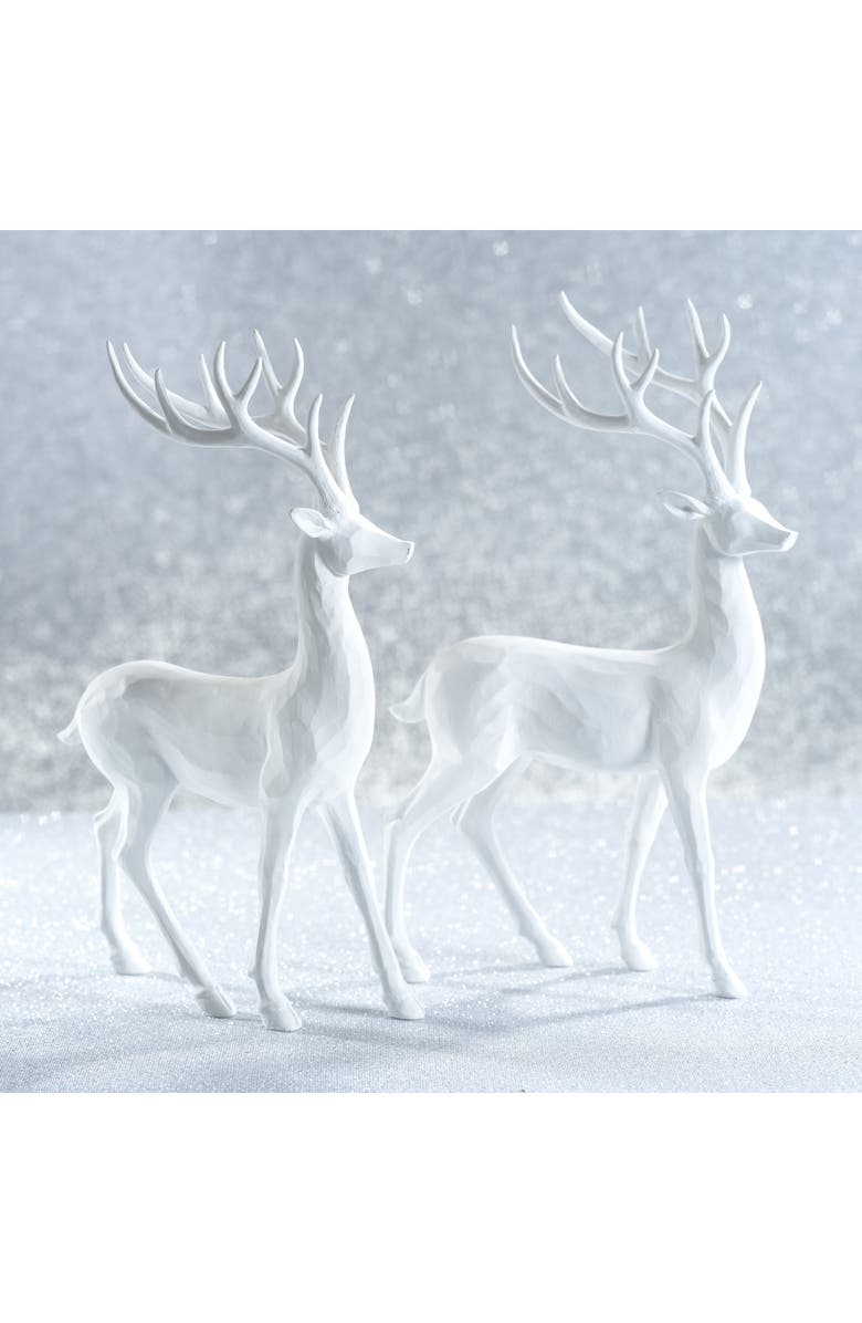 Zodax Poldi Set of 2 Deer Figurines, Alternate, color, White