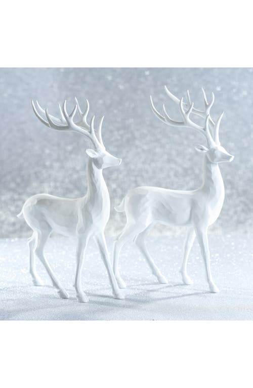 Zodax Poldi Set Of 2 Deer Figurines In White