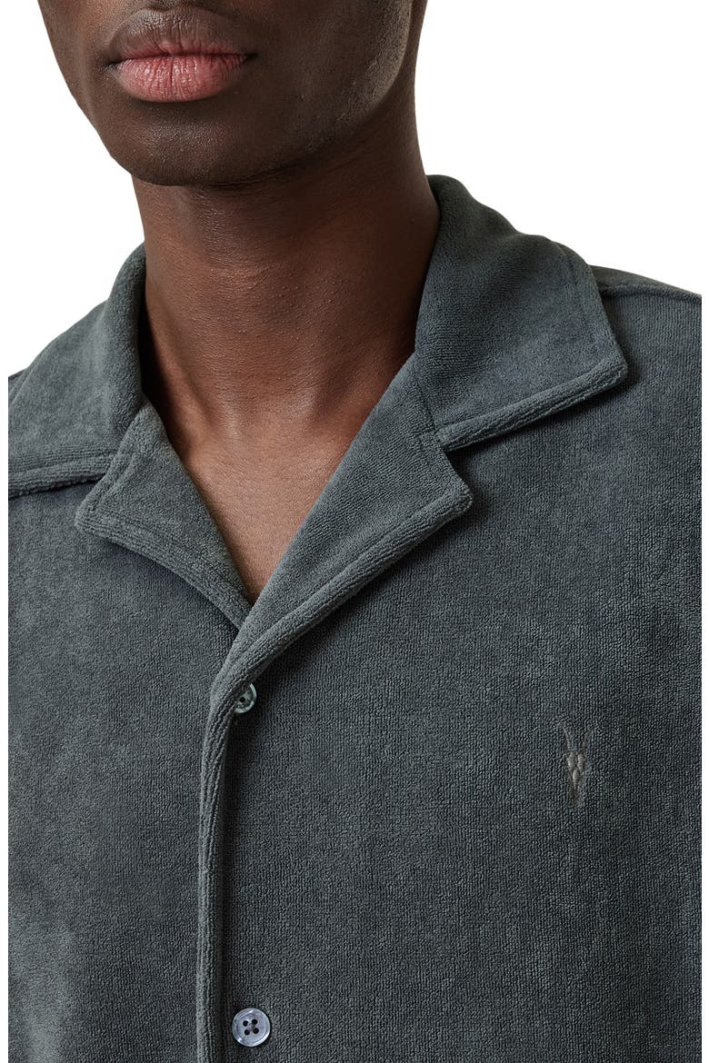 Felix Short Sleeve Toweling Camp Shirt, Alternate, color, PITCHED BLUE