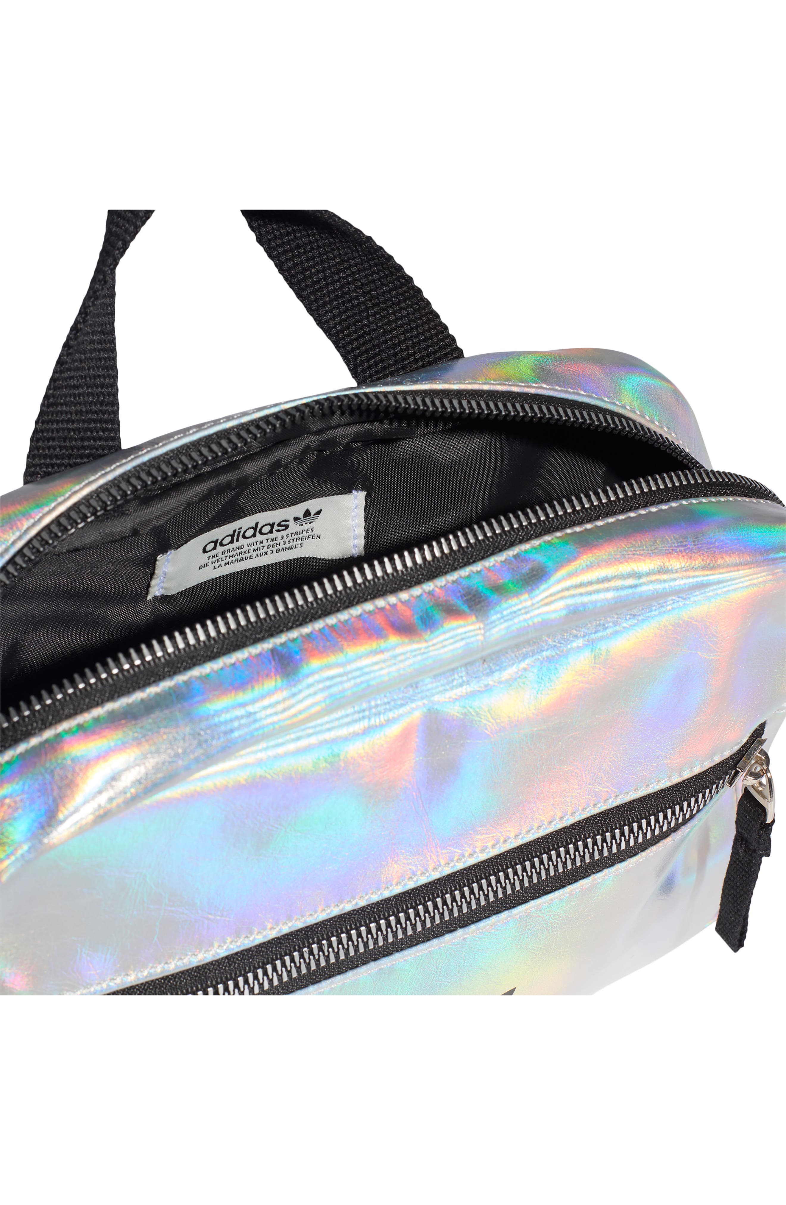 adidas Originals Mini Airliner Metallic Backpack, Alternate, color, 