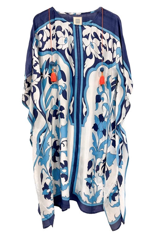 Alicia Bell Cotton & Silk Voile Caftan In Navy
