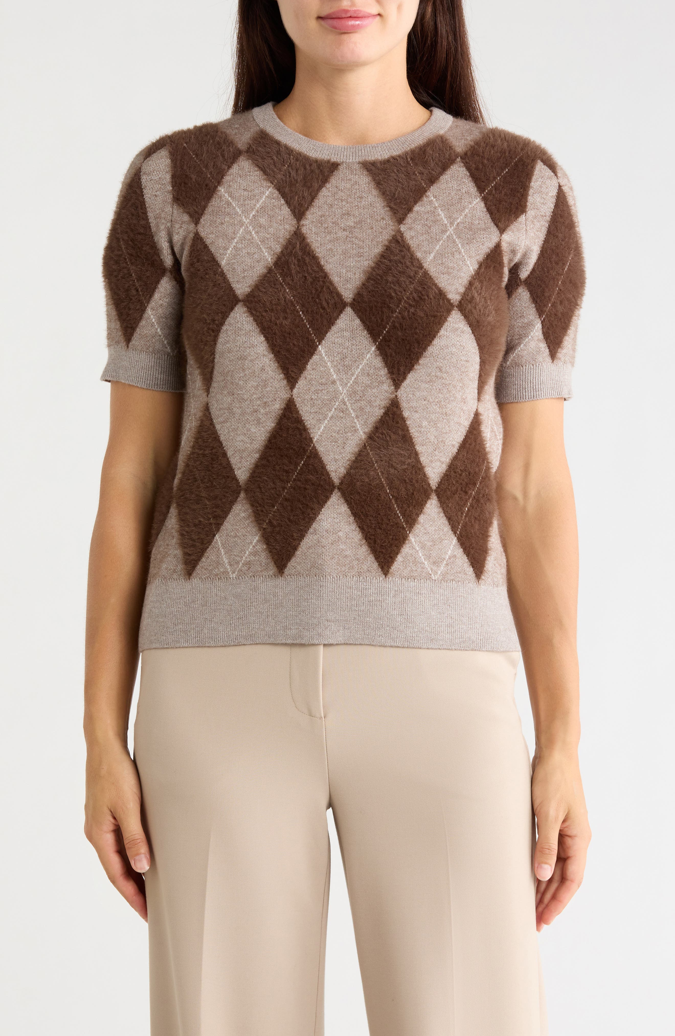Eyelash Knit Short Sleeve Sweater