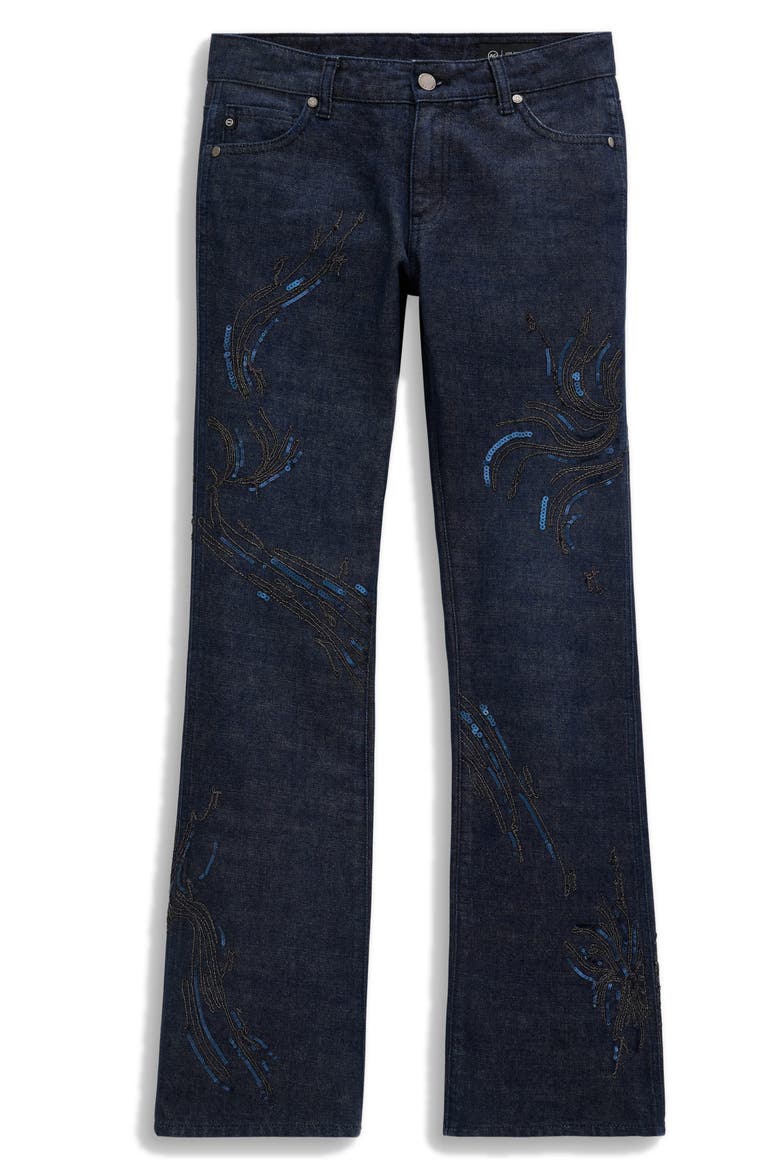 Angel Embroidered Low Rise Bootcut Jeans, Alternate, color, FLOW