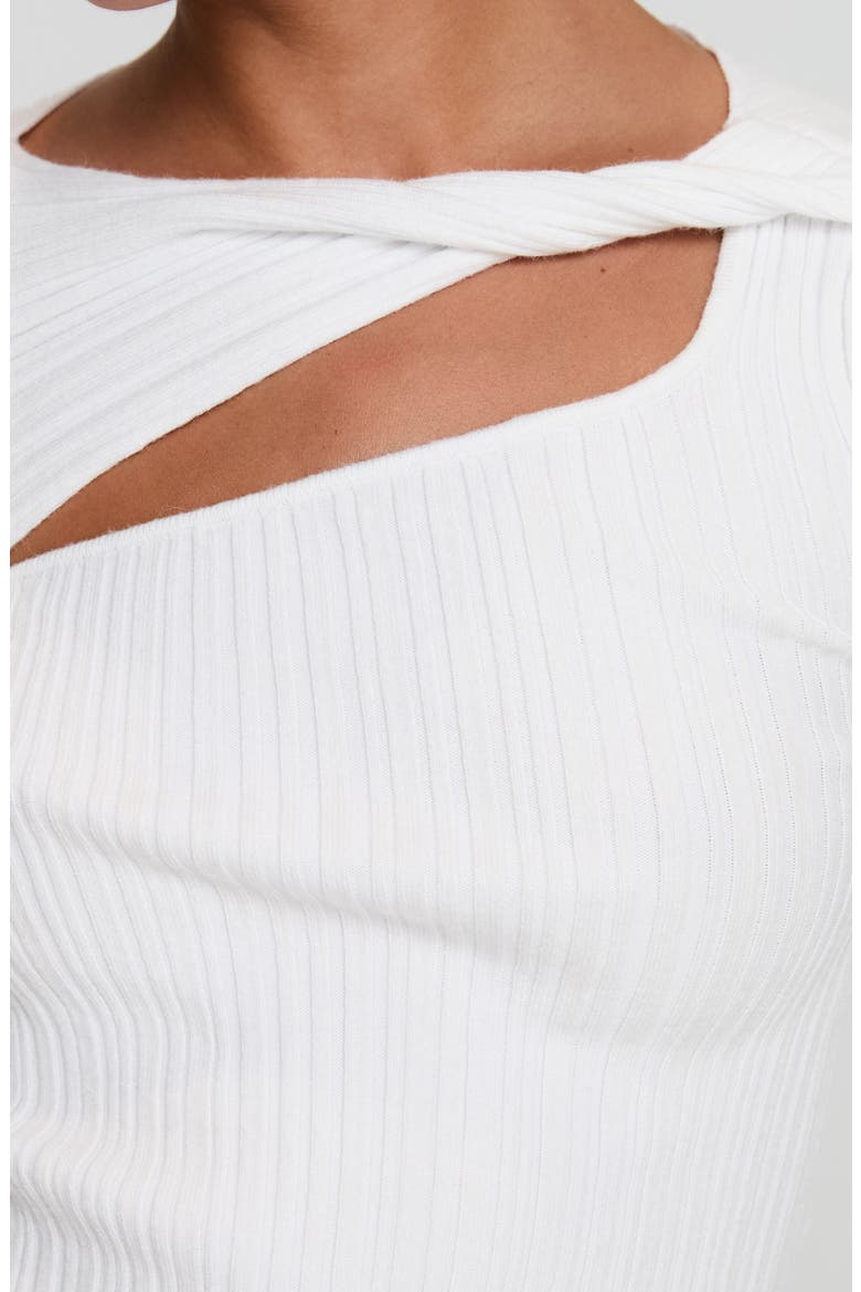 Ellara Asymmetric Long Sleeve Top, Alternate, color, WHITE