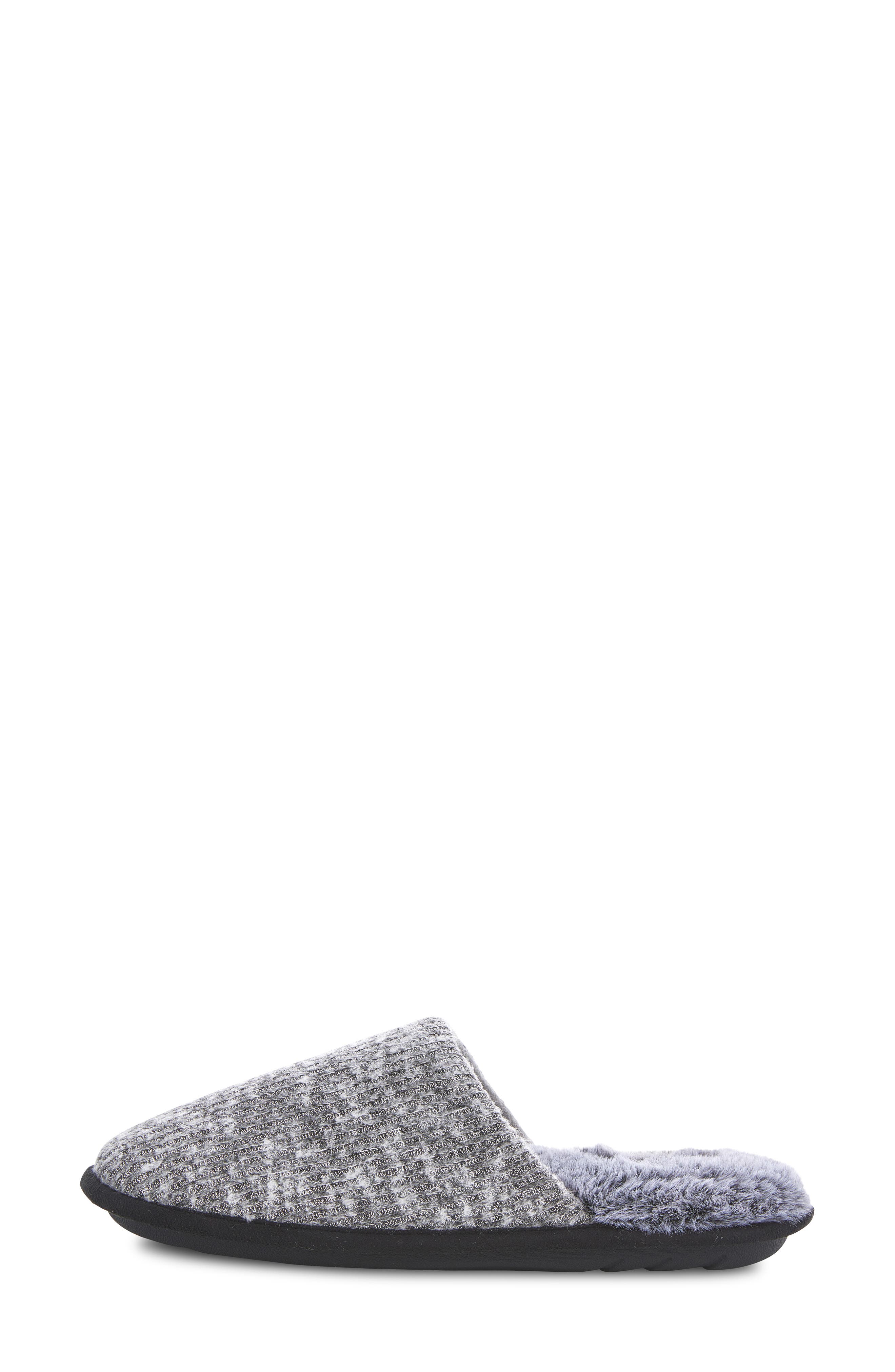 FLOOPI Aurora Knit Scuff Slipper with Faux Fur Lining, Alternate, color, Grey