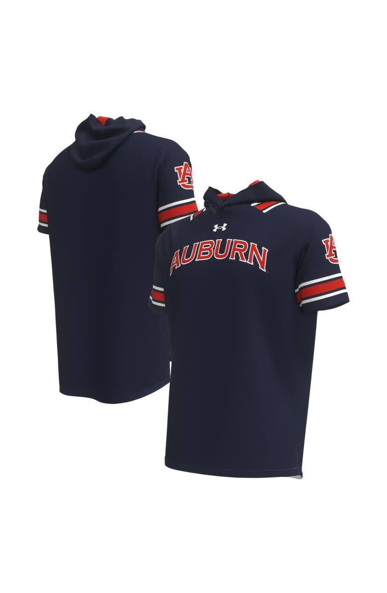 Under Armour Men's Under Armour Navy Auburn Tigers Shooter Raglan Hoodie T-Shirt, Main, color, Navy