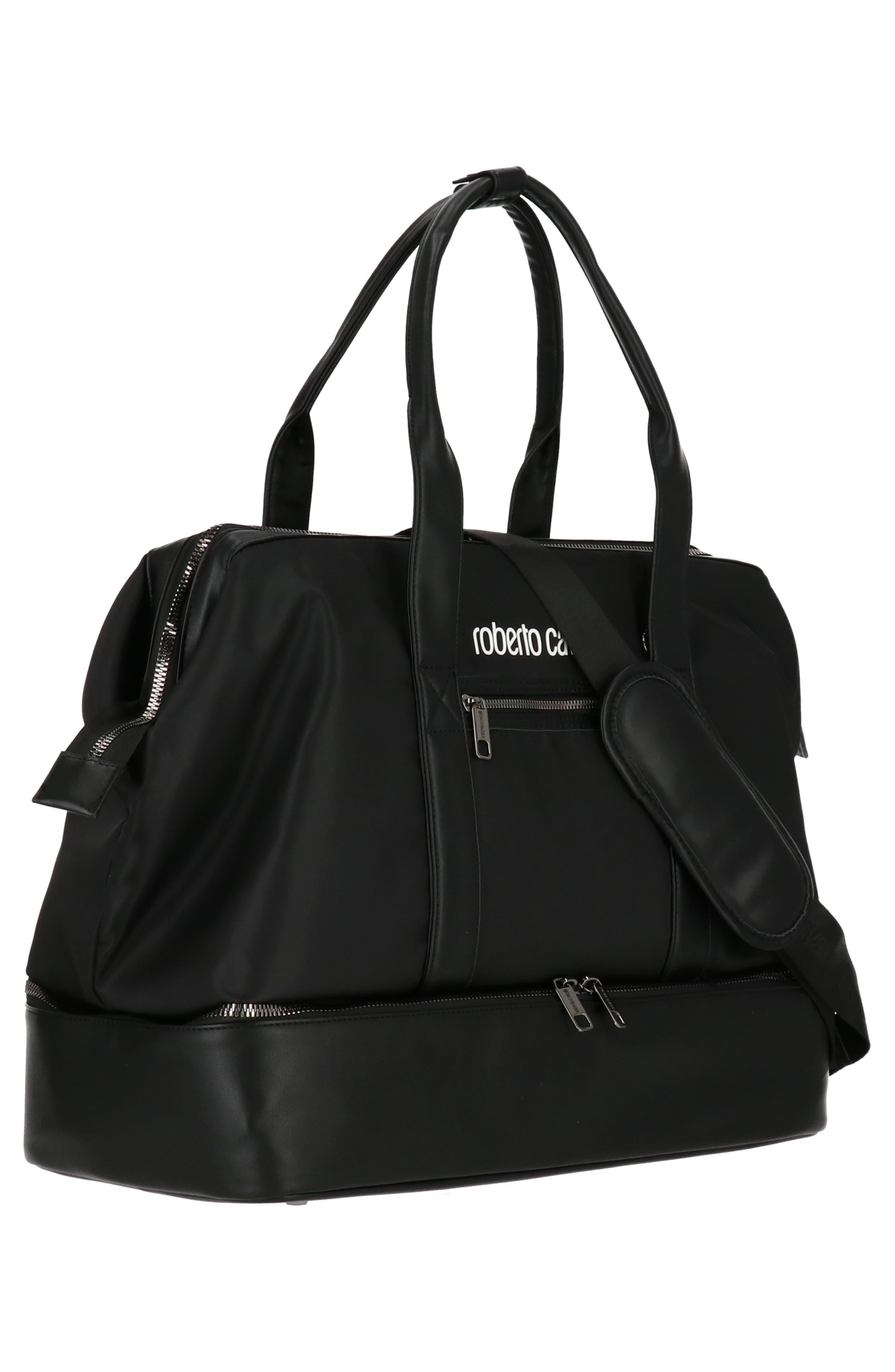Roberto Cavalli Causal Drop Bottom Nylon Duffle Bag, Alternate, color, 
