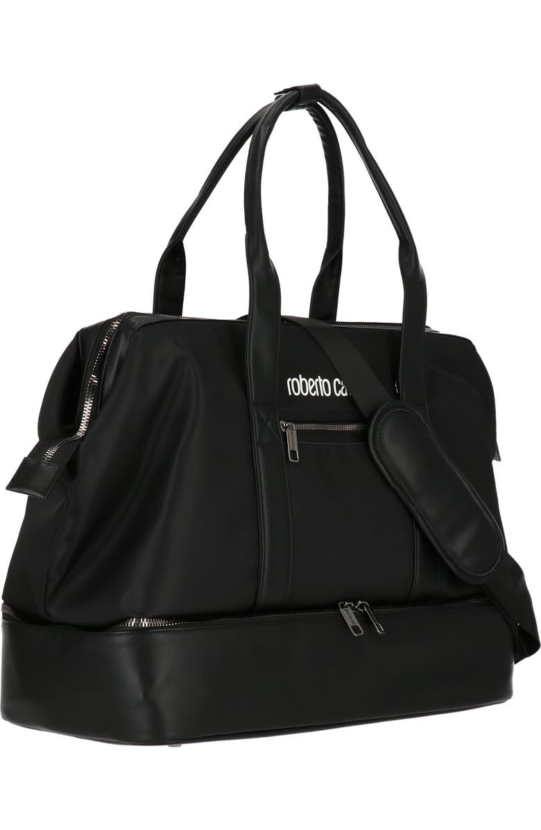 Roberto Cavalli Causal Drop Bottom Nylon Duffle Bag, Alternate, color,