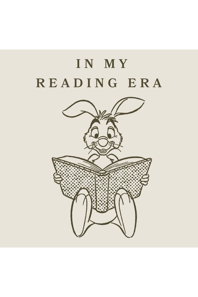 Junior's Rabbit In My Reading Era Sweatshirt, Alternate, color, Egret