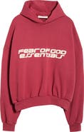Fear of God Essentials Logo Graphic Print Relaxed Crop Hoodie