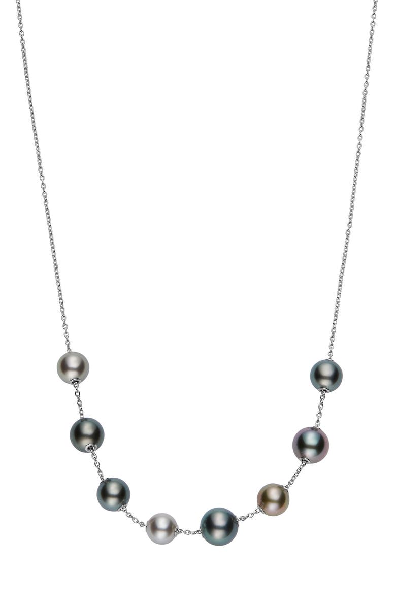 Mikimoto Pearls in Motion Black South Sea Cultured Pearl Necklace, Main, color,