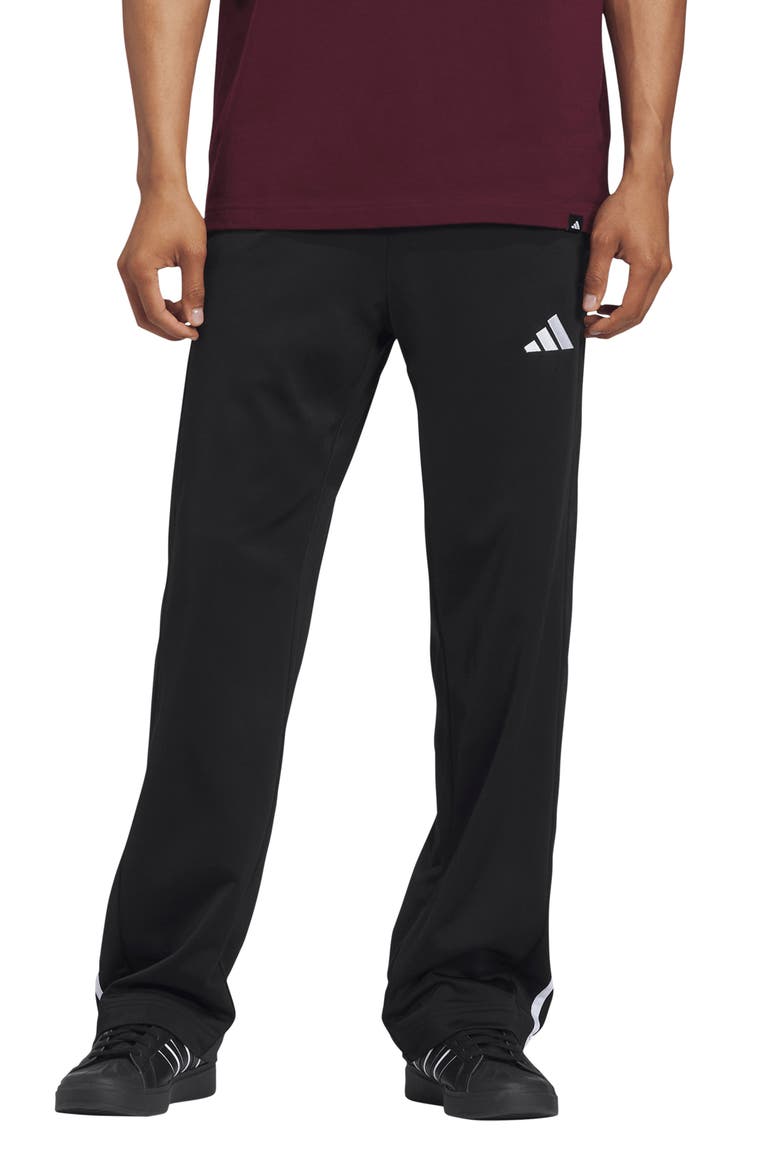 Essentials 3-Stripes Snap Track Pants, Main, color, BLACK/ WHITE