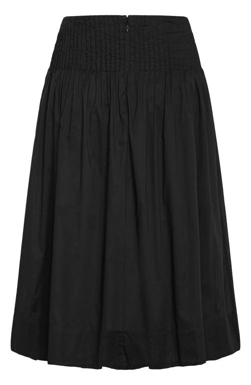 City Chic Haven Pleated Midi A-line Skirt In Black