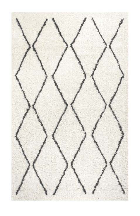 Catala Moroccan Diamond Shag Area Rug