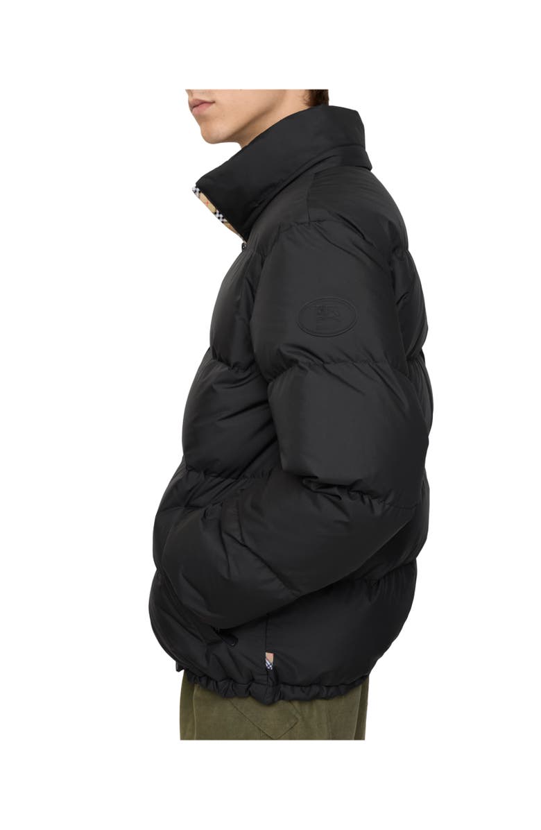 Burberry Checker-tape Snowdon Puffer Jacket, Alternate, color, Black