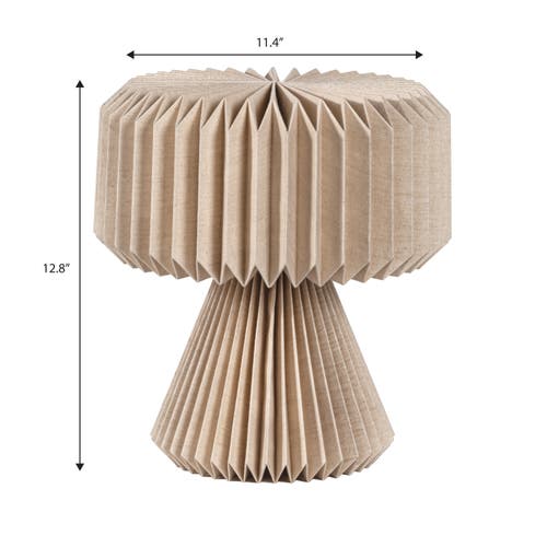 Jonathan Y Zelda 12.8" Modern Art Deco Paper Pleated Shade Accent Led Table Lamp In Brown