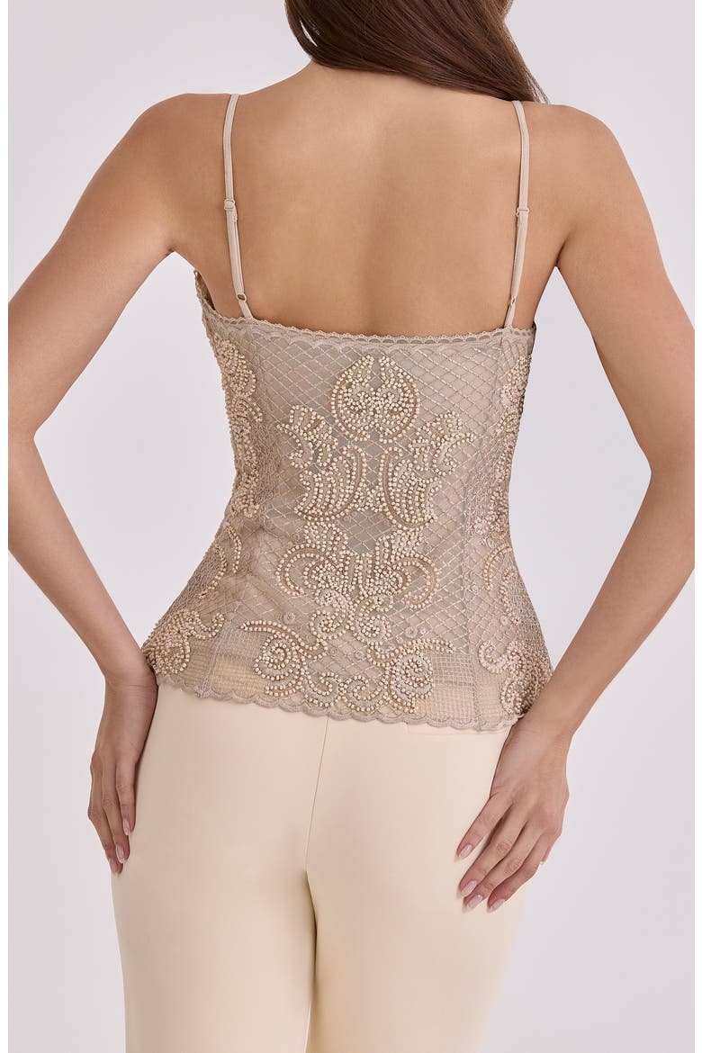 Catarina Beaded Georgette Camisole, Alternate, color, VINTAGE IVORY